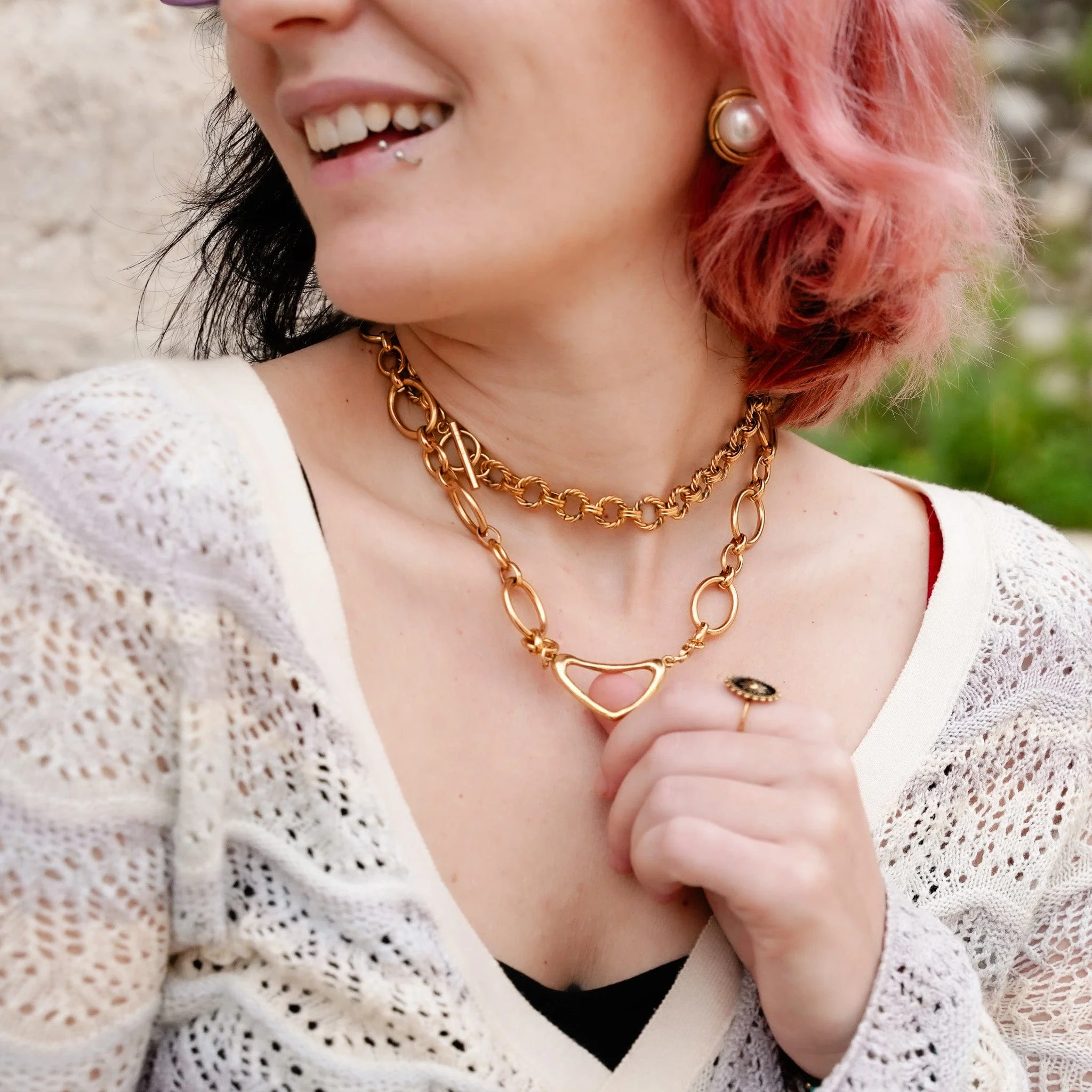 Abstract Heart Necklace - Image 3