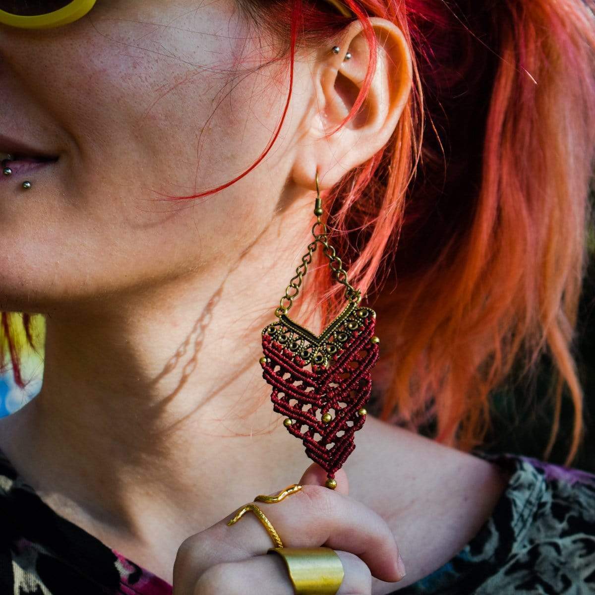 Armenistis Burgundy Earrings - Image 2