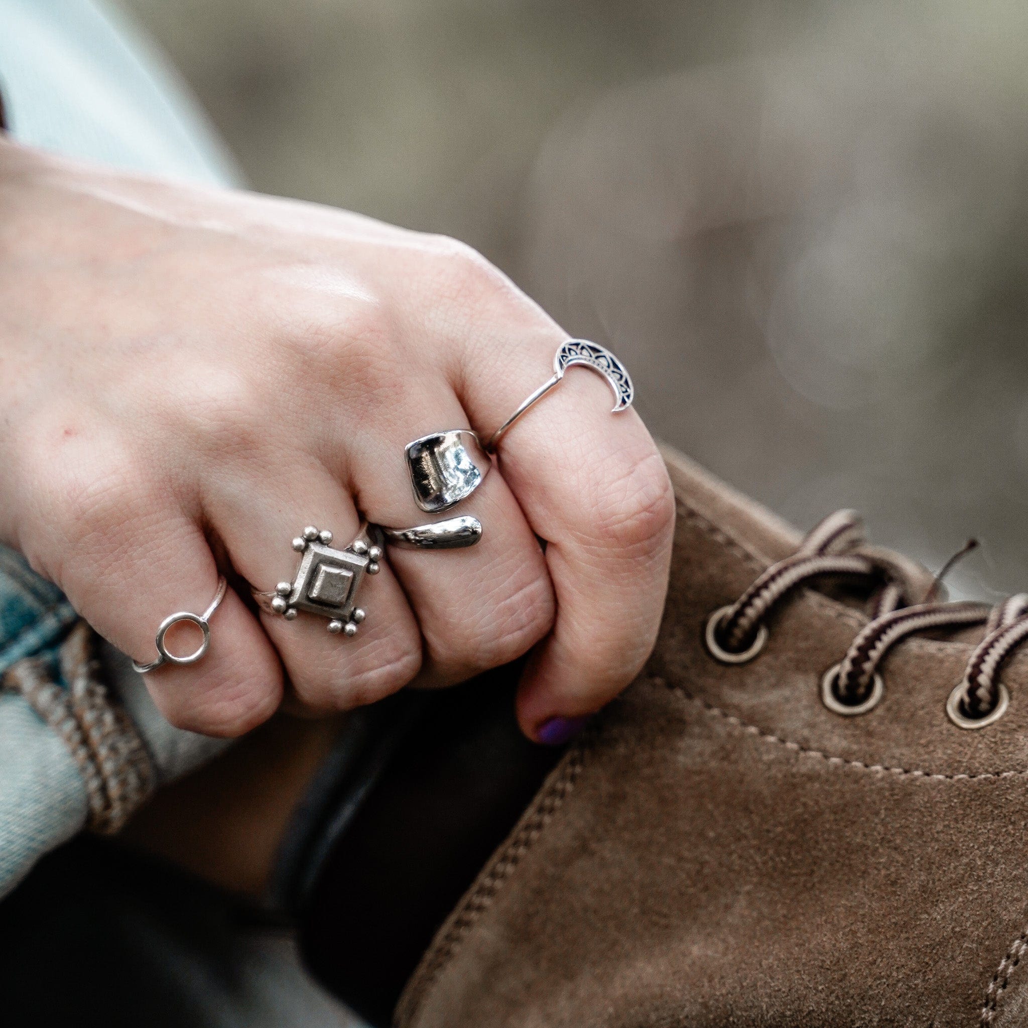 Circle Silver Ring - Image 5