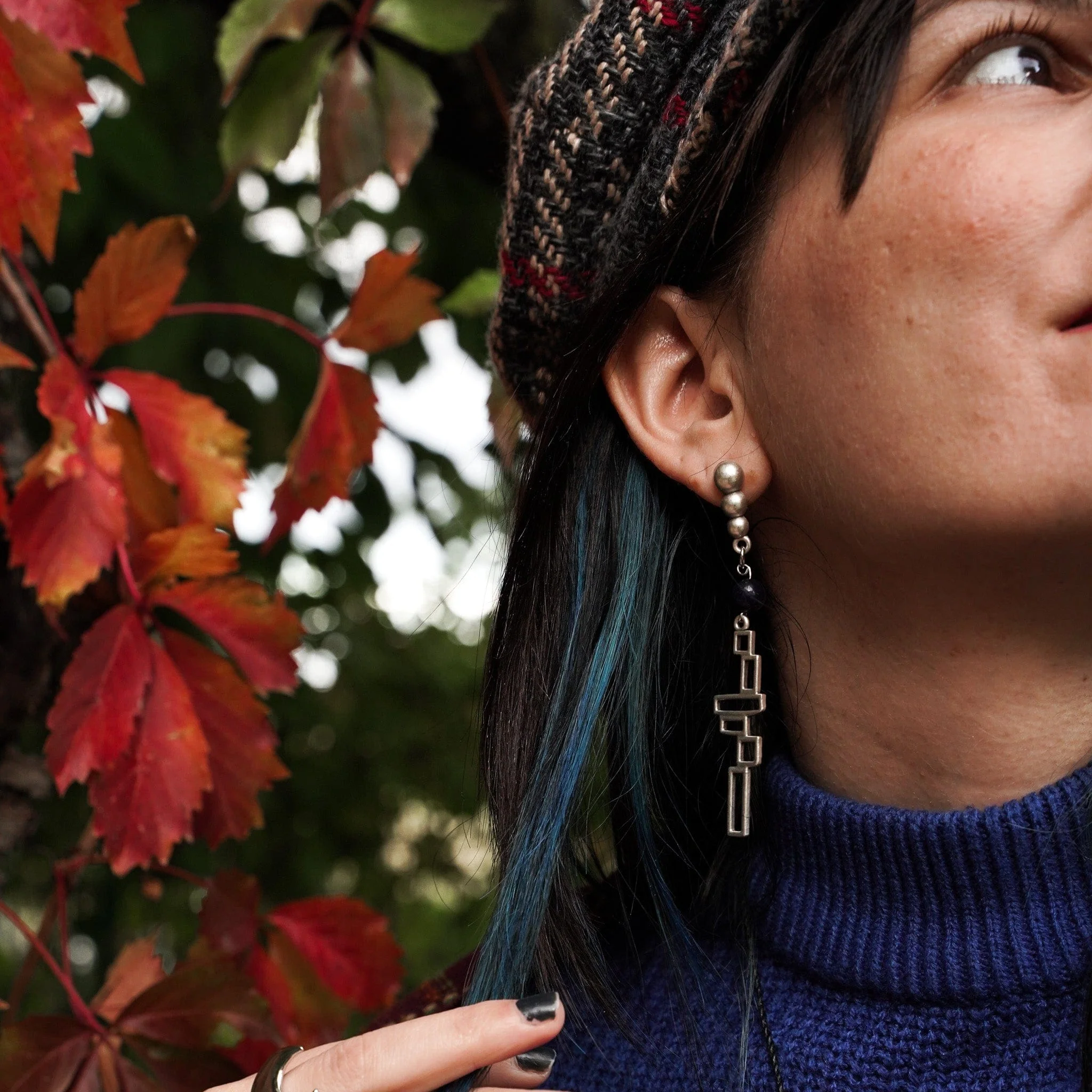 Cyan Veil Earrings - Image 4