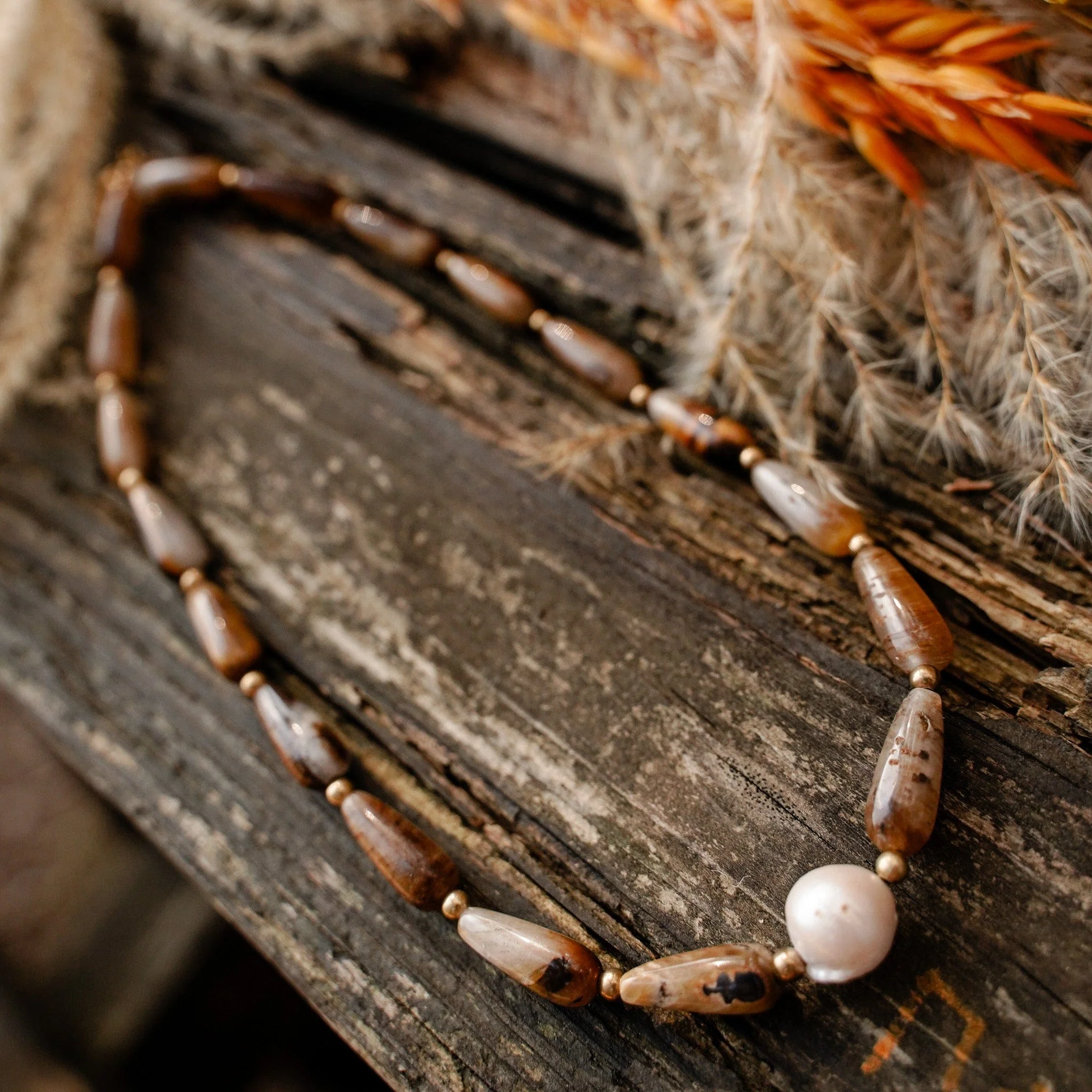 Earth & Pearl Necklace
