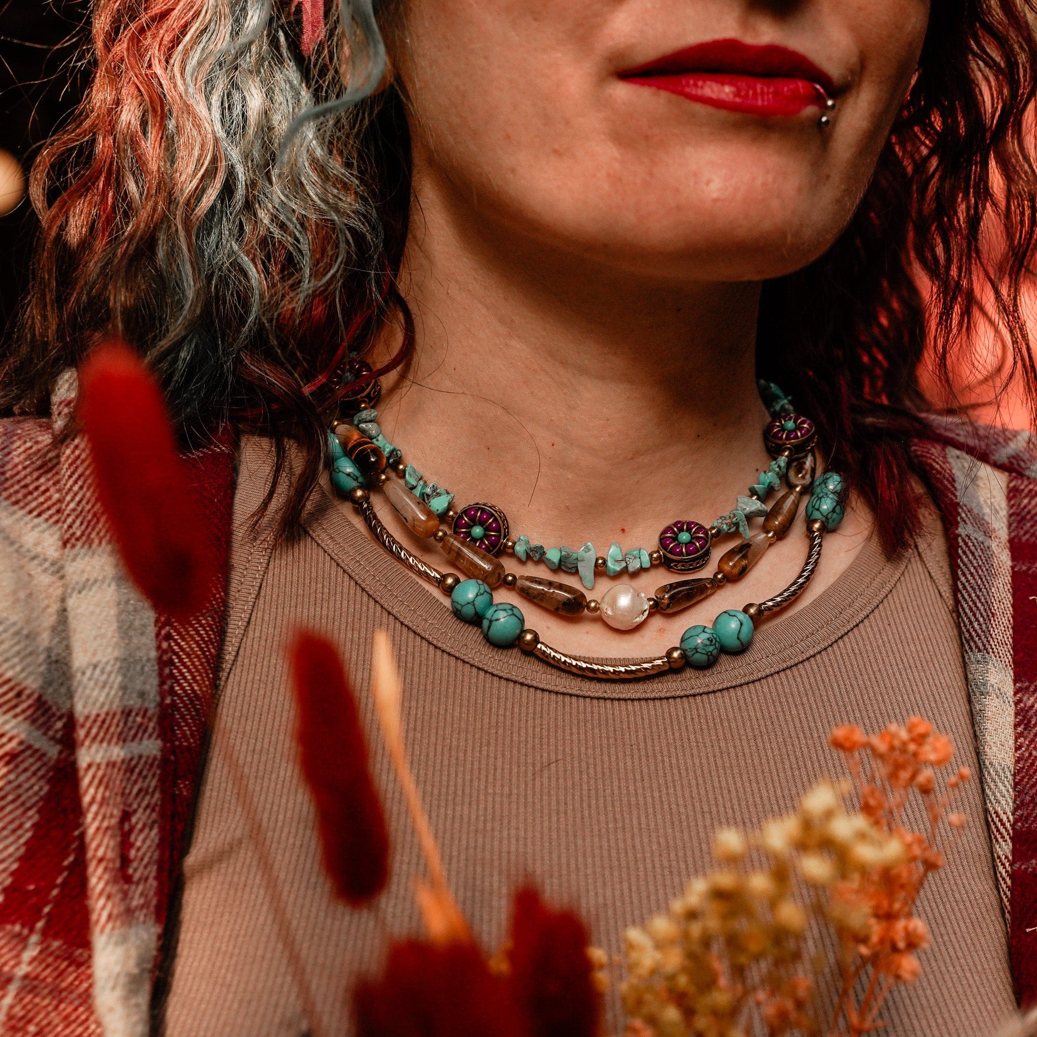 Earth & Pearl Necklace - Image 2