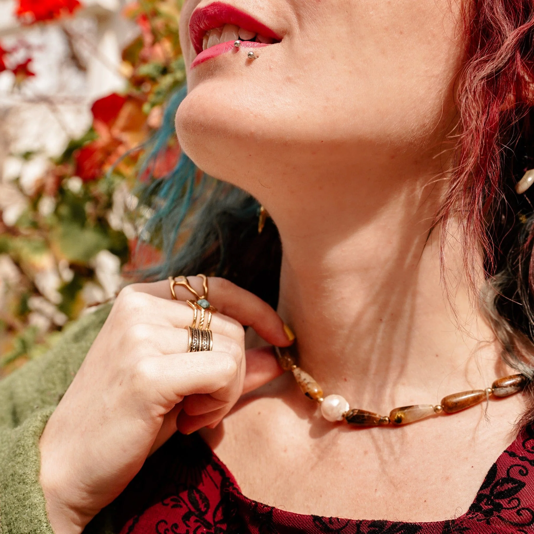 Earth & Pearl Necklace - Image 3
