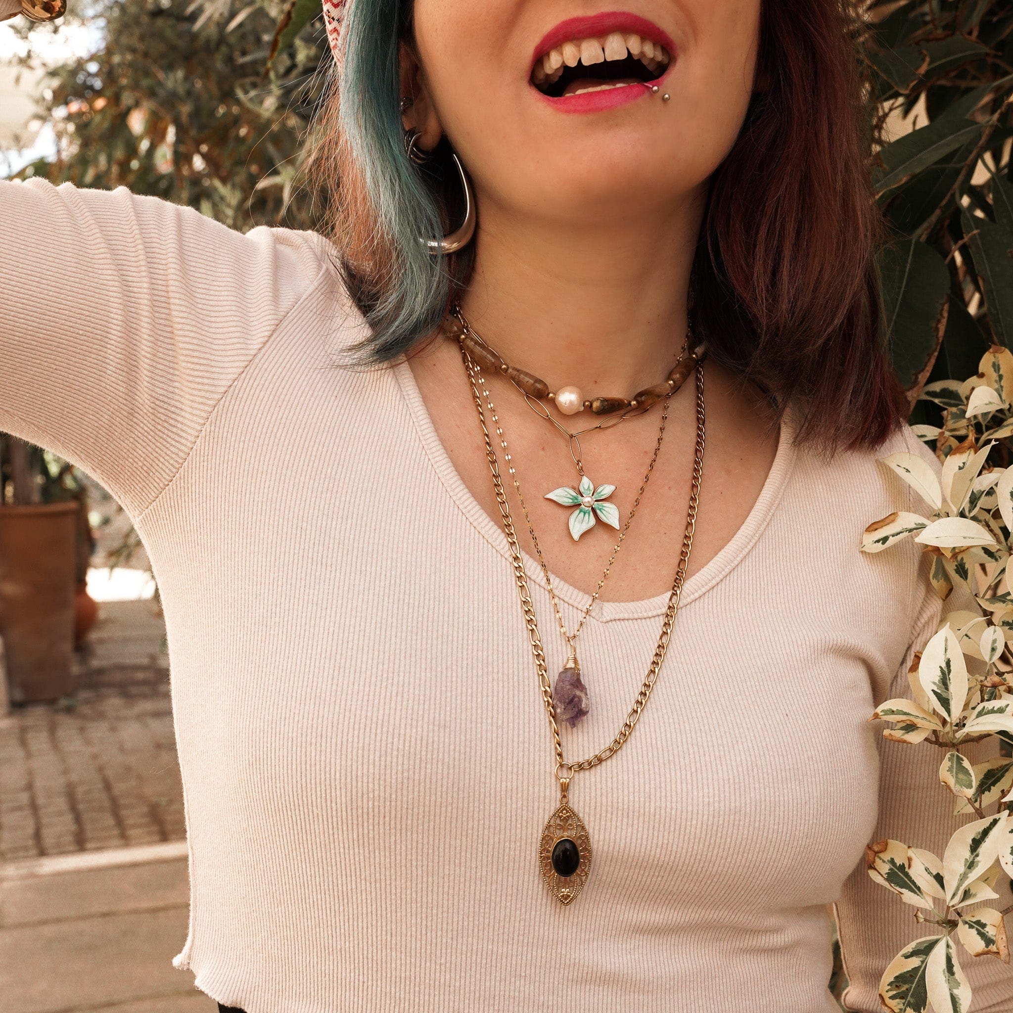 Earth & Pearl Necklace - Image 6