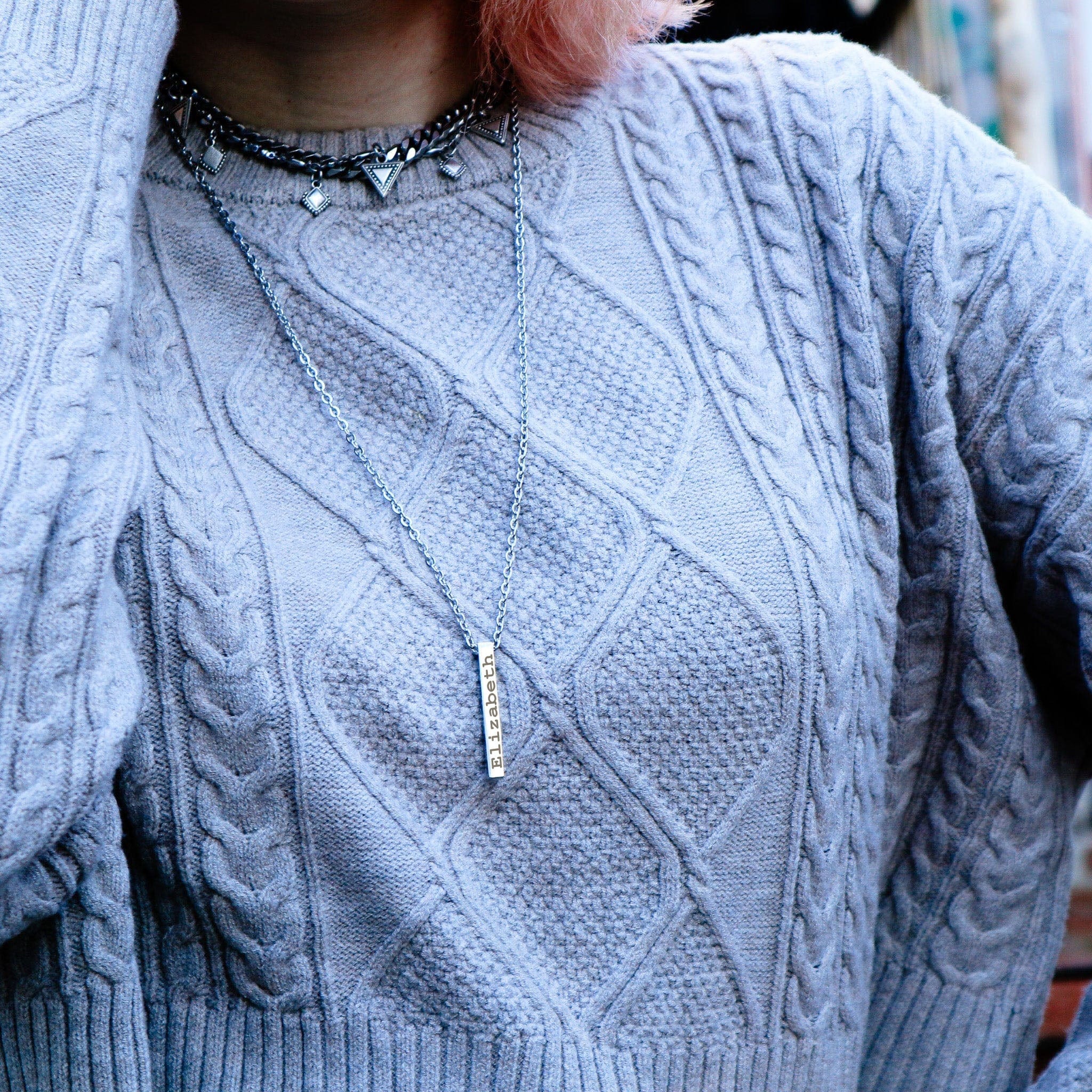 Engravable Bar Necklace - Image 3
