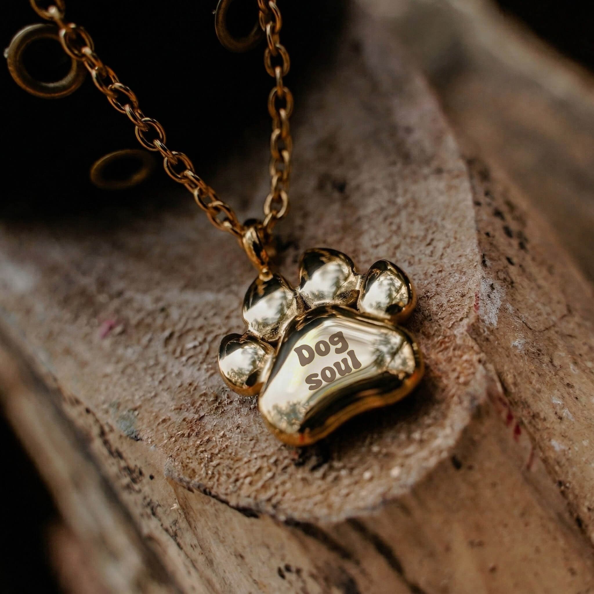 Engravable Gold Paw Necklace - Image 2