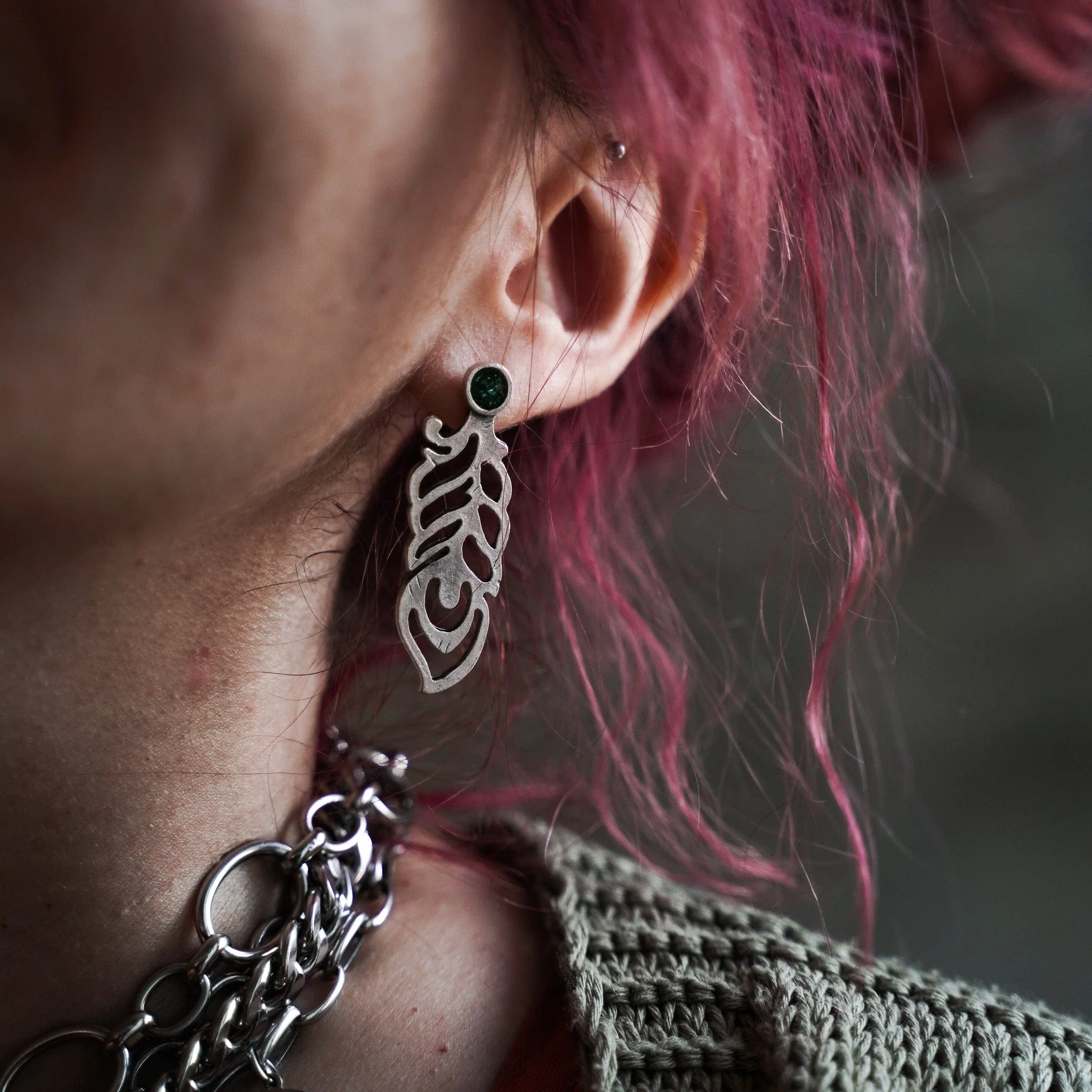 Leaflet Glow Earrings - Image 3