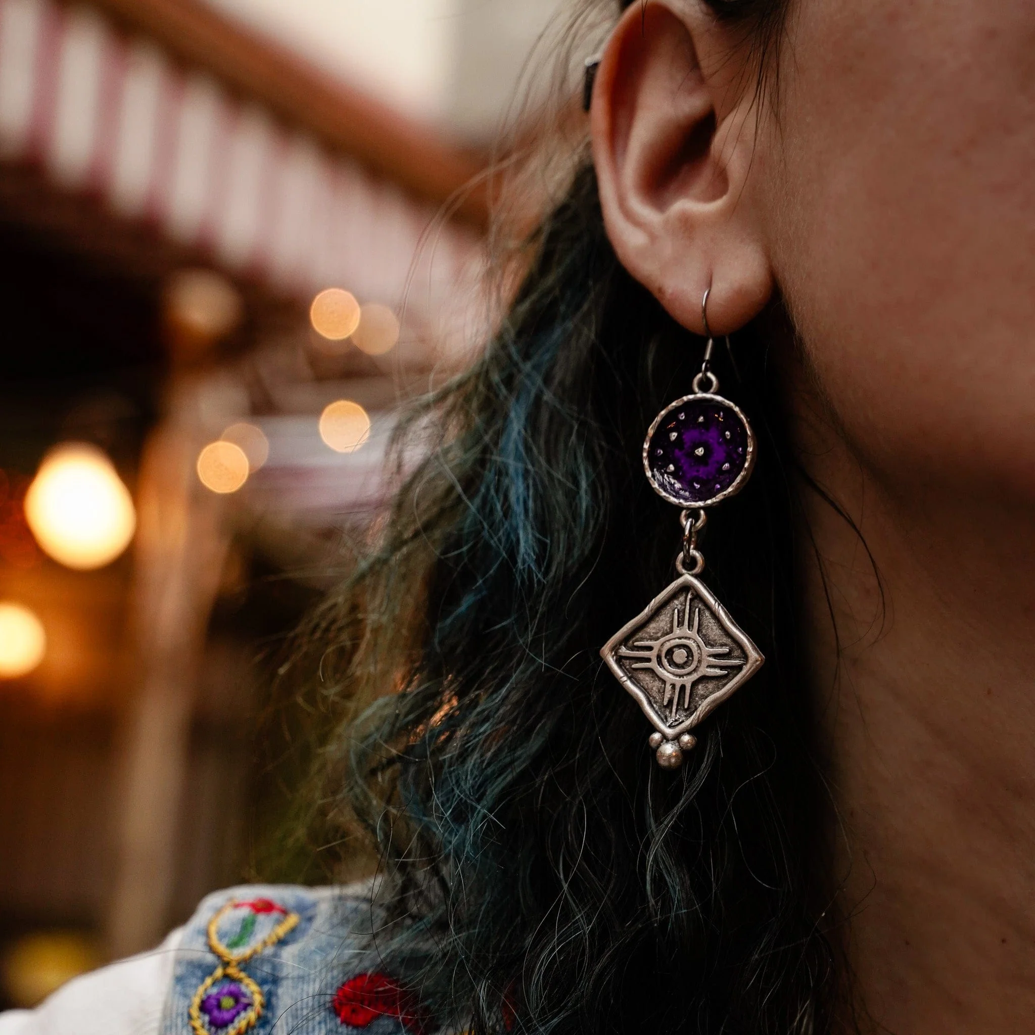 Purple Caravan Earrings - Image 4