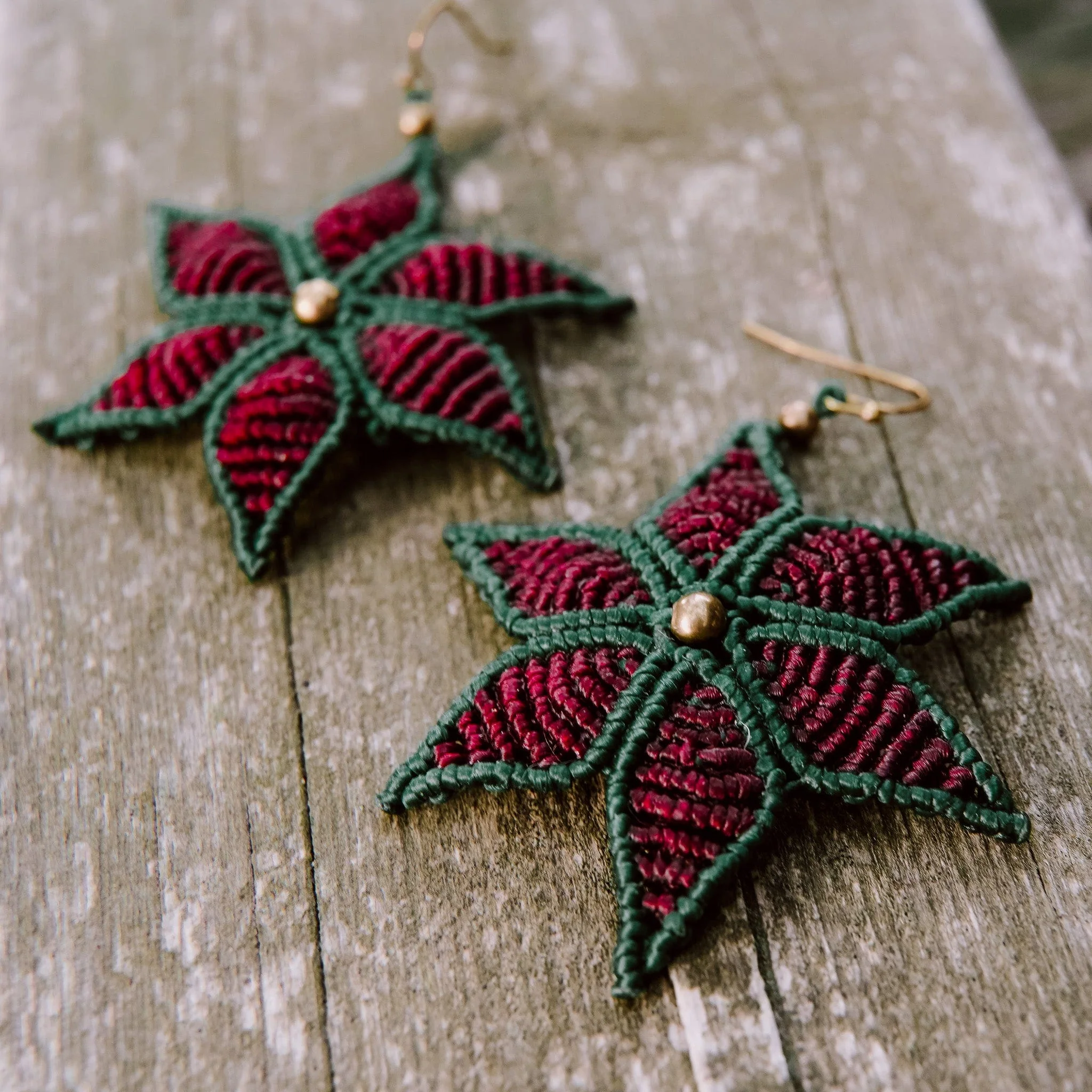 Red Flower Earrings - Image 5