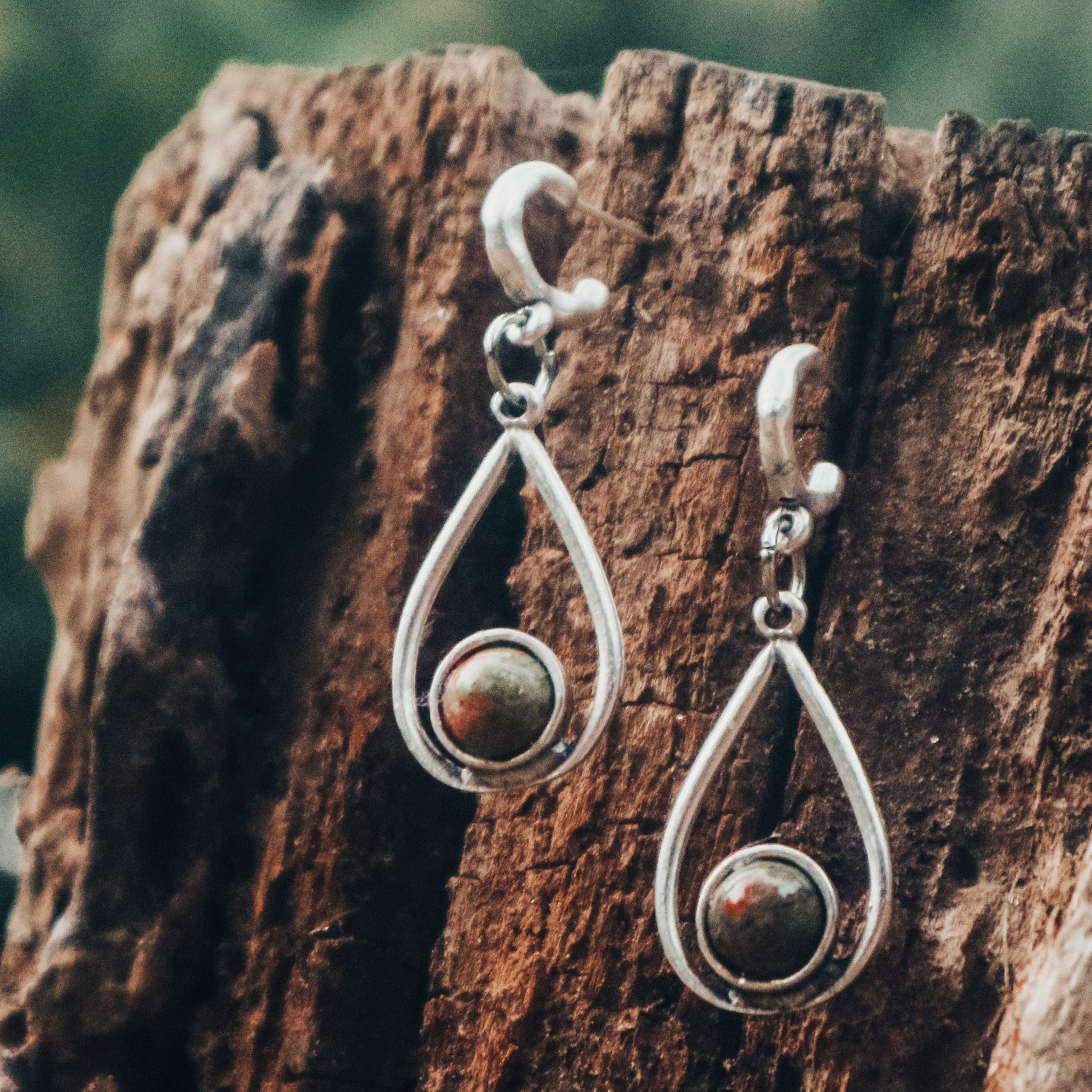 Unakite Drops Earrings - Image 3